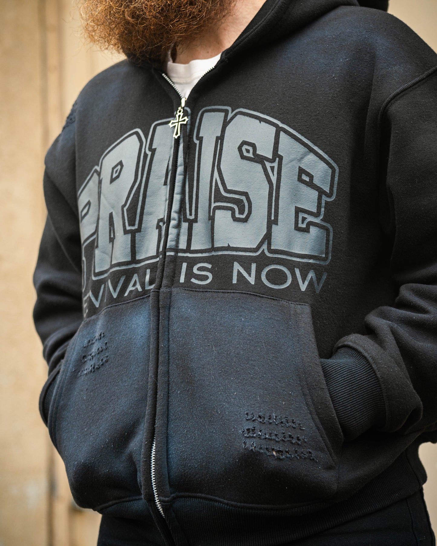 Revival Zip Up Hoodie – Black