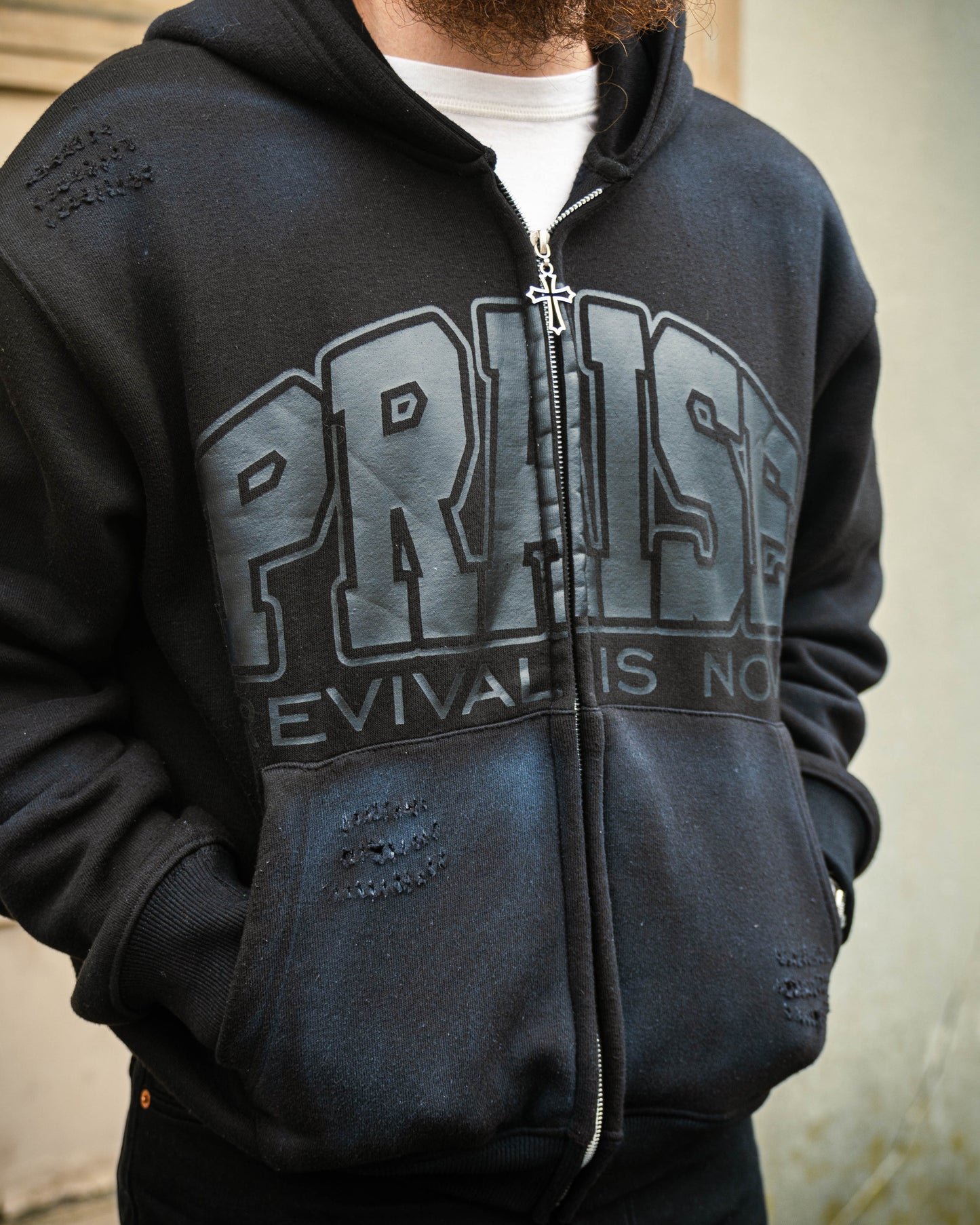 Revival Zip Up Hoodie – Black