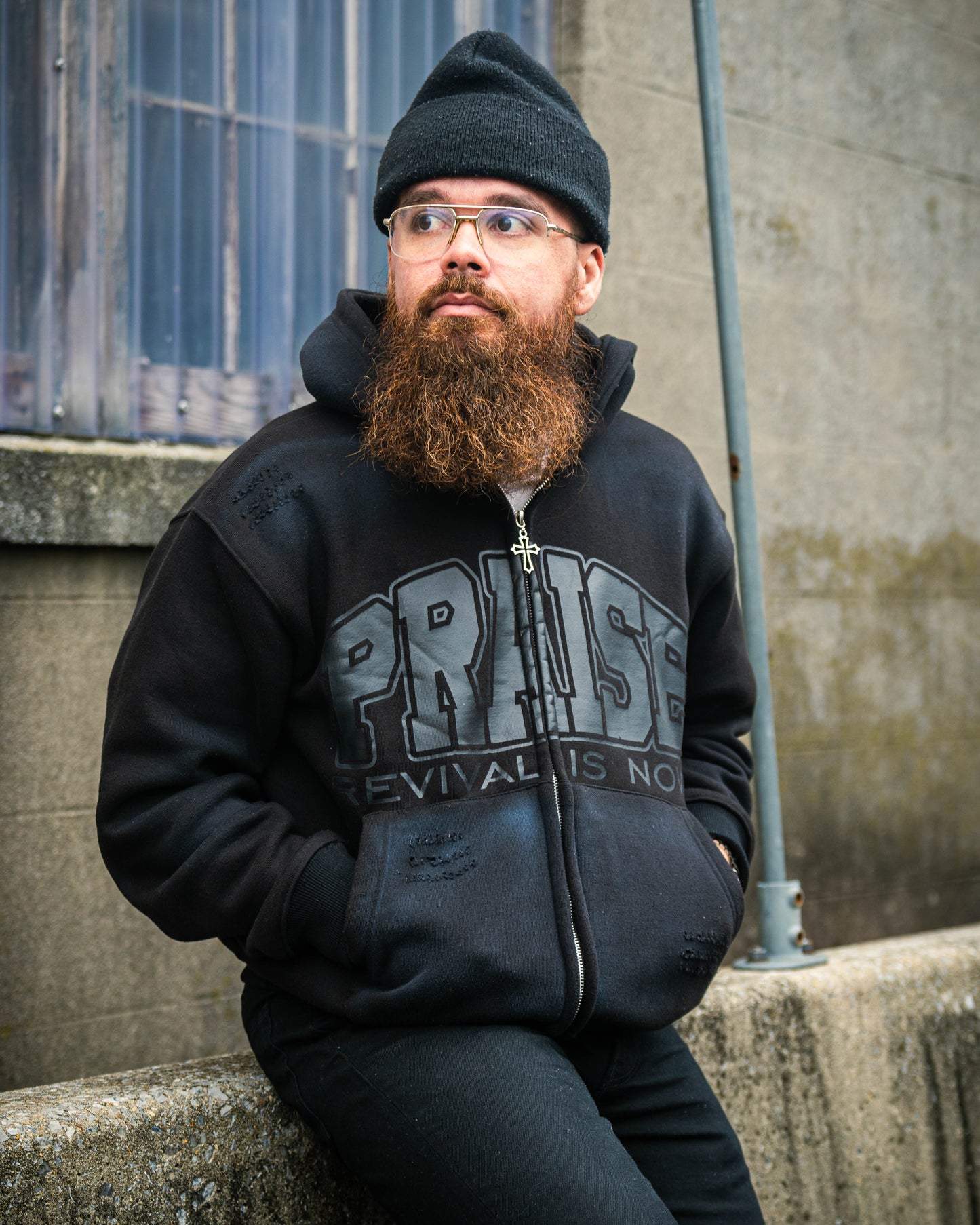 Revival Zip Up Hoodie – Black