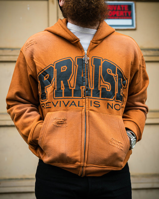 Revival Zip Up Hoodie – Brown