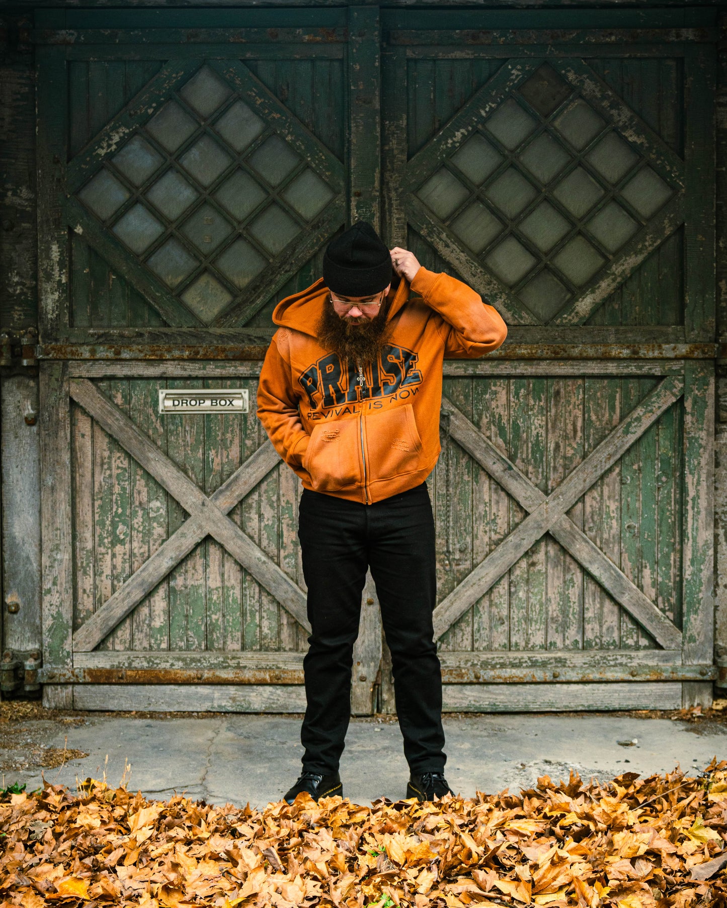 " Revival " Zip Up Hoodie – Brown