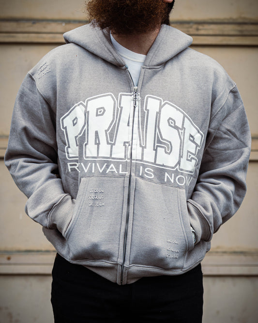 Revival Zip Up Hoodie – Grey