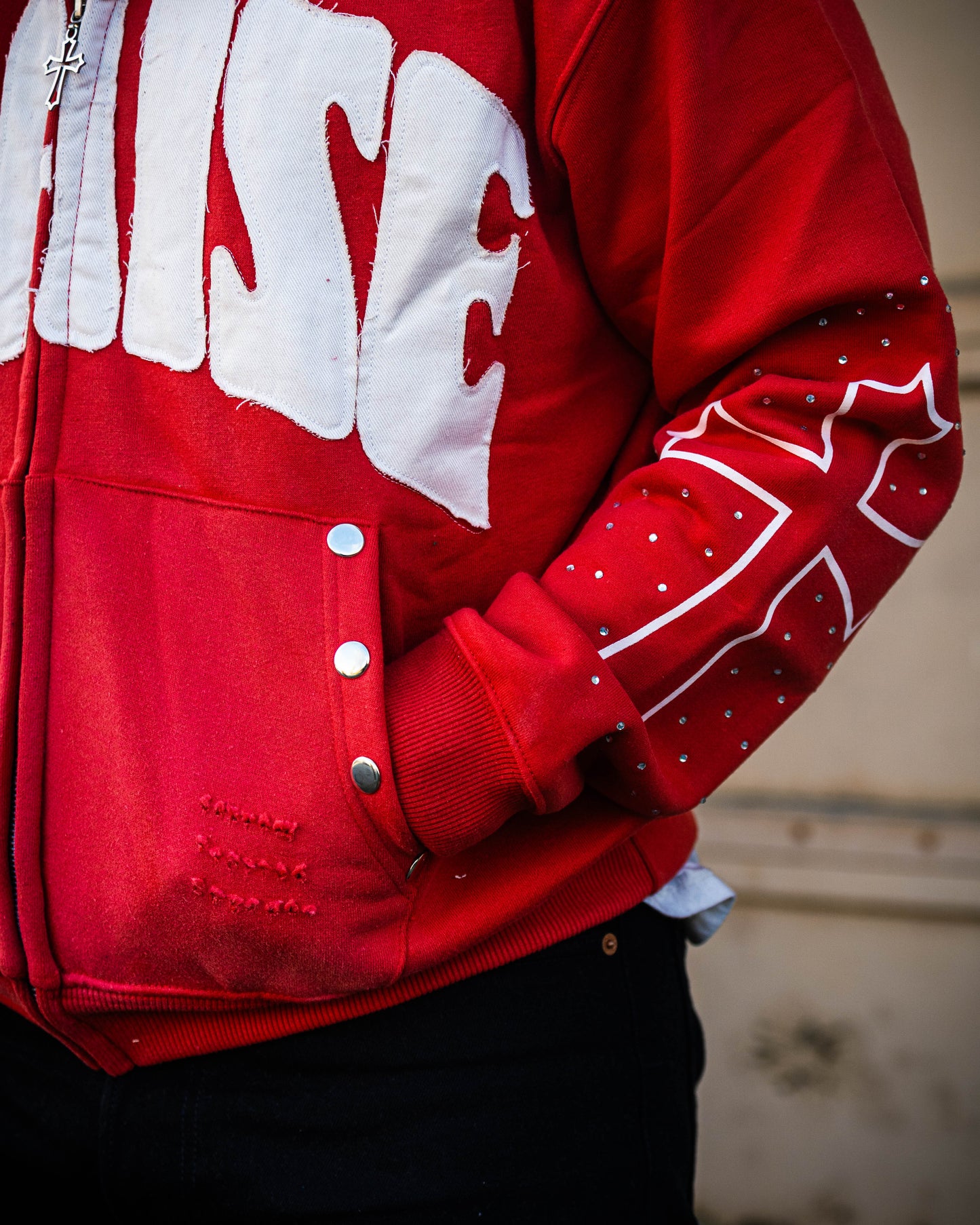 Praise Zip Up Hoodie – Red