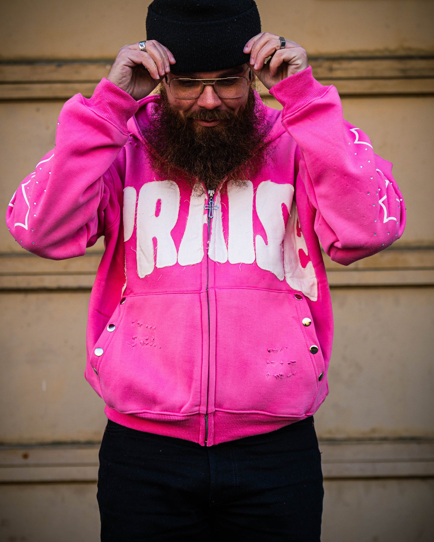 " Praise " Zip Up Hoodie – Pink
