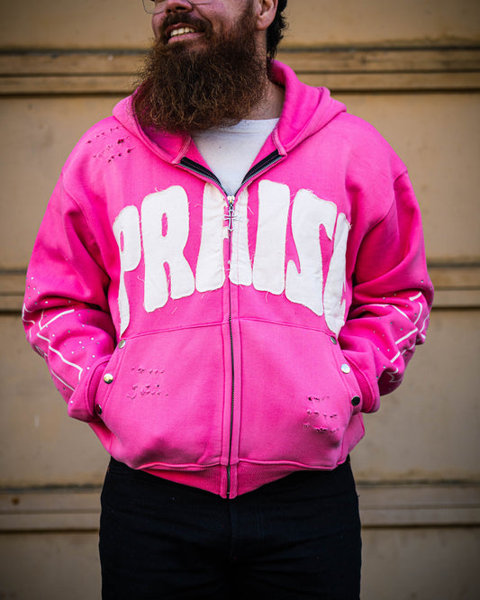 Praise Zip Up Hoodie – Pink