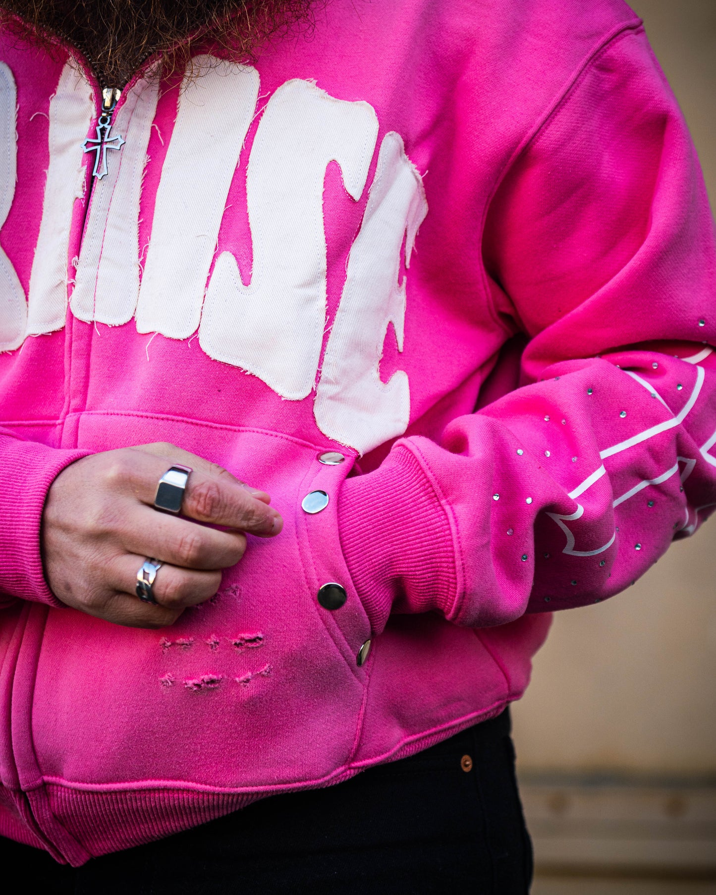 " Praise " Zip Up Hoodie – Pink