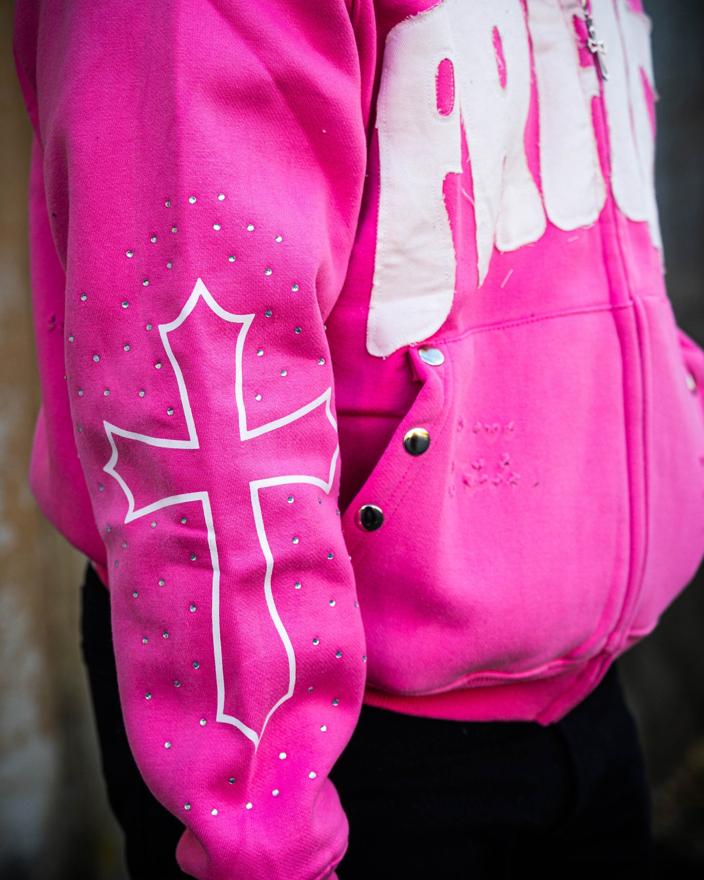 " Praise " Zip Up Hoodie – Pink