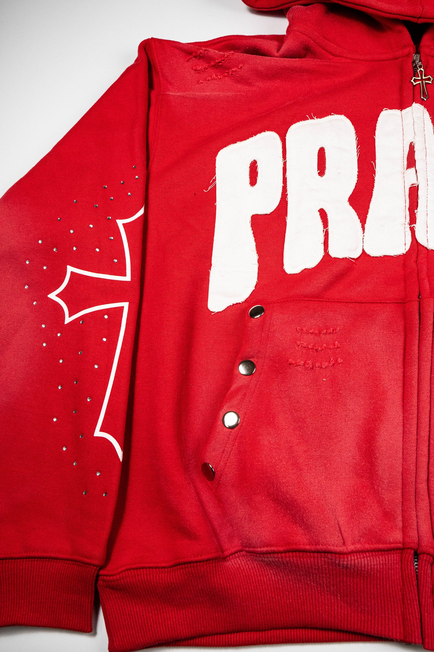 Praise Zip Up Hoodie – Red