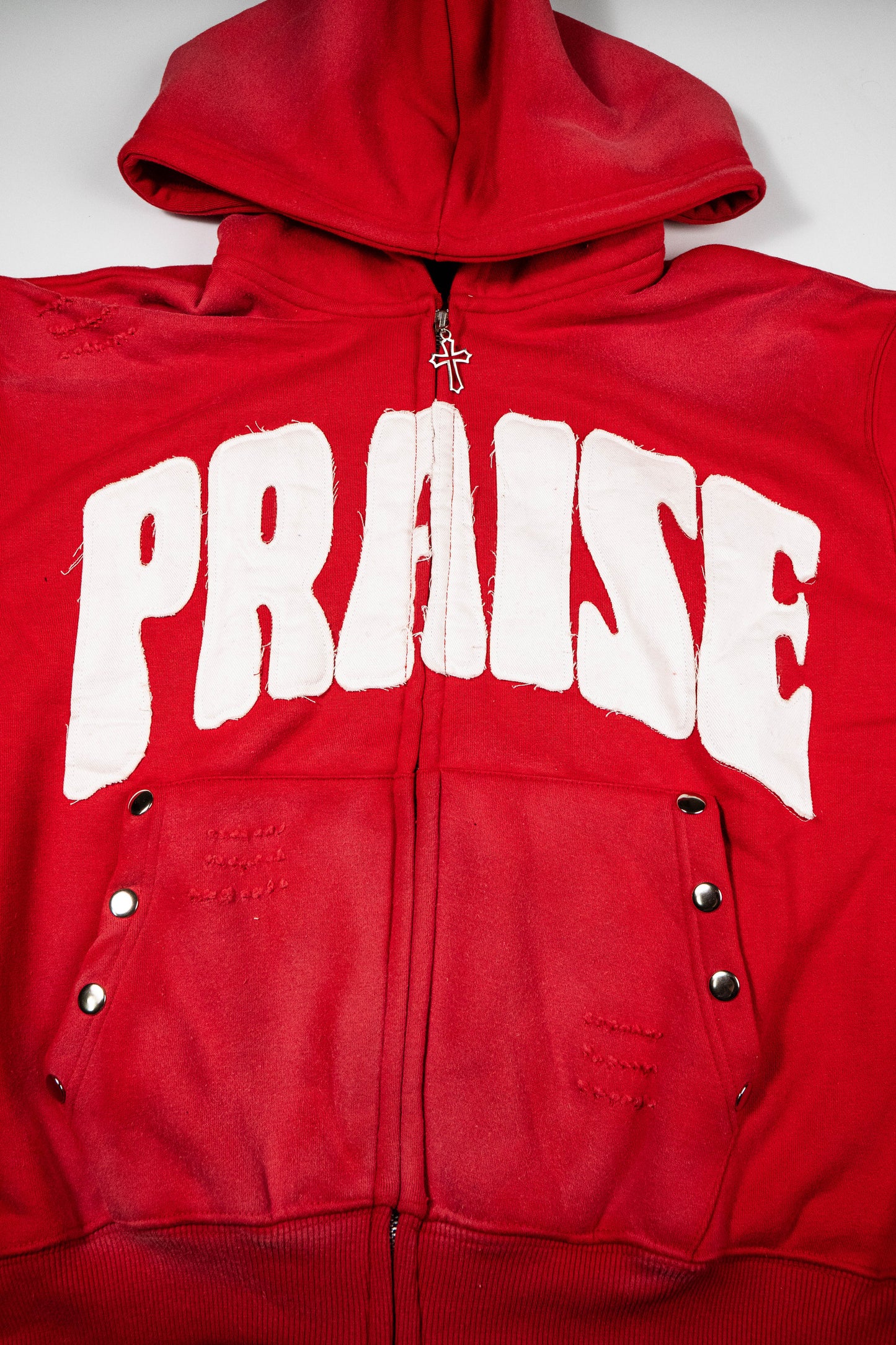 Praise Zip Up Hoodie – Red