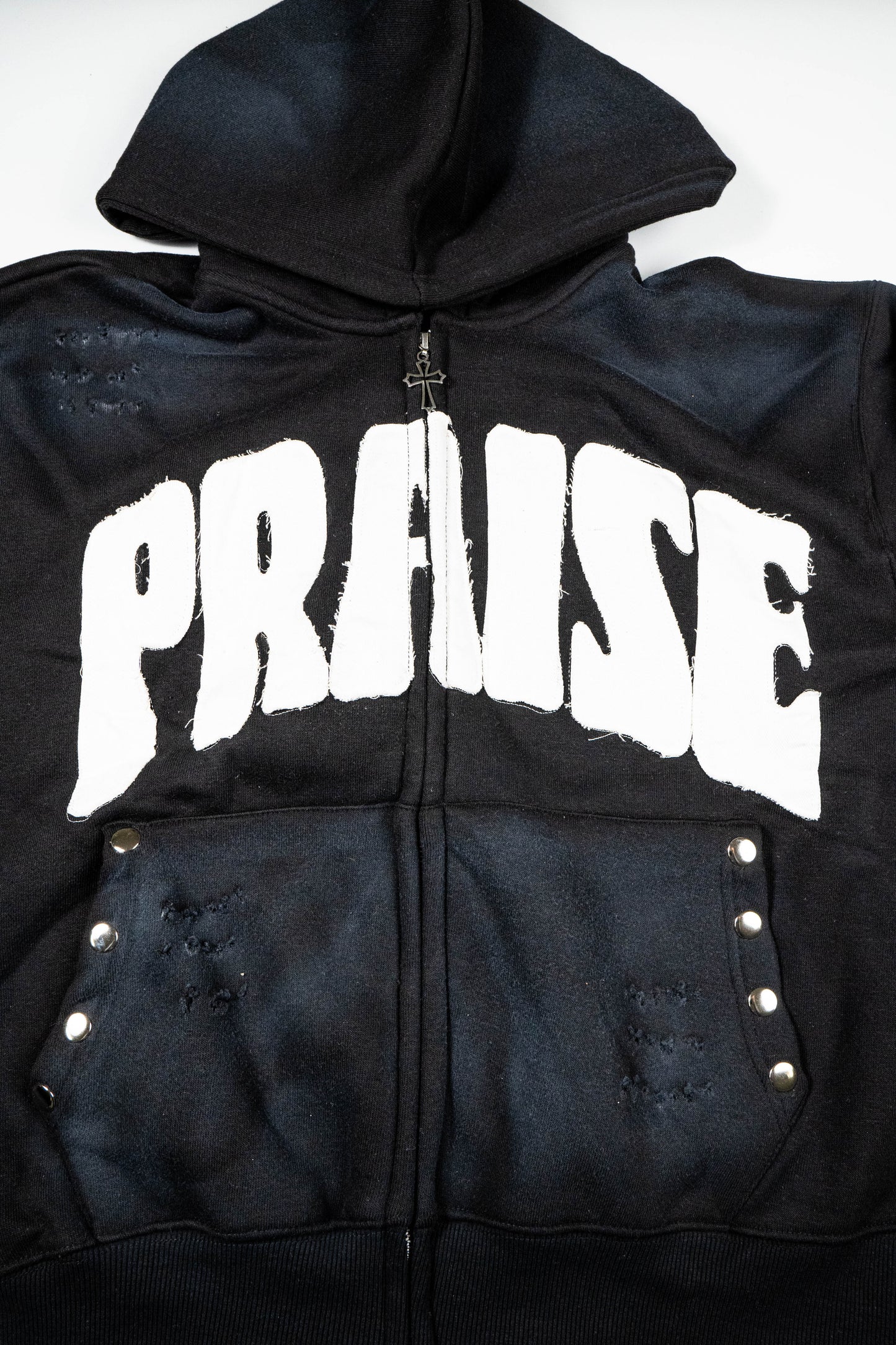 Praise Zip Up Hoodie – Black