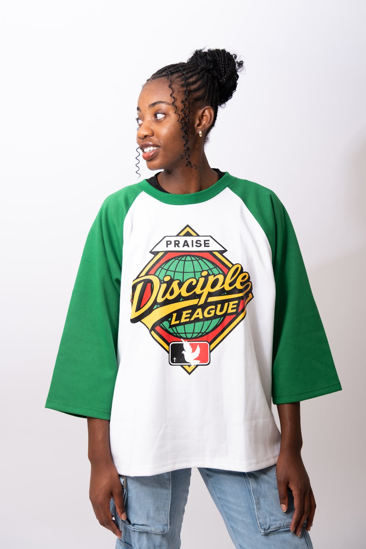 DISCIPLE LEAGUE 3/4 RAGLAN BASEBALL TEE - Field Green