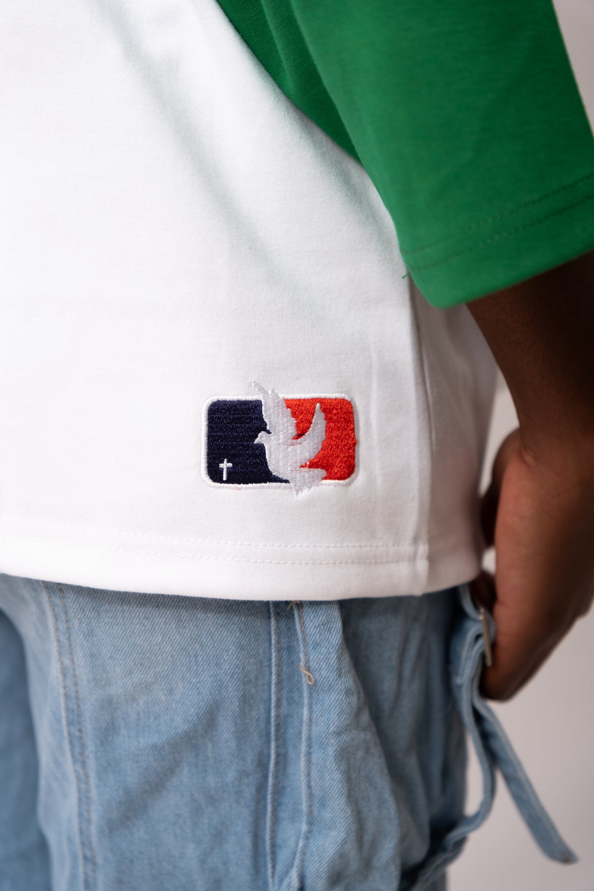 DISCIPLE LEAGUE 3/4 RAGLAN BASEBALL TEE - Field Green