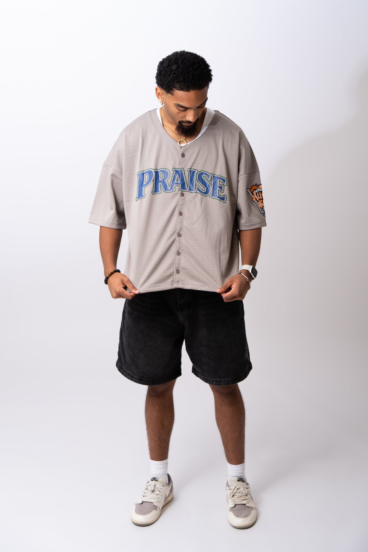 CRISTO 23 BUTTON BASEBALL JERSEY - Diamond Blue