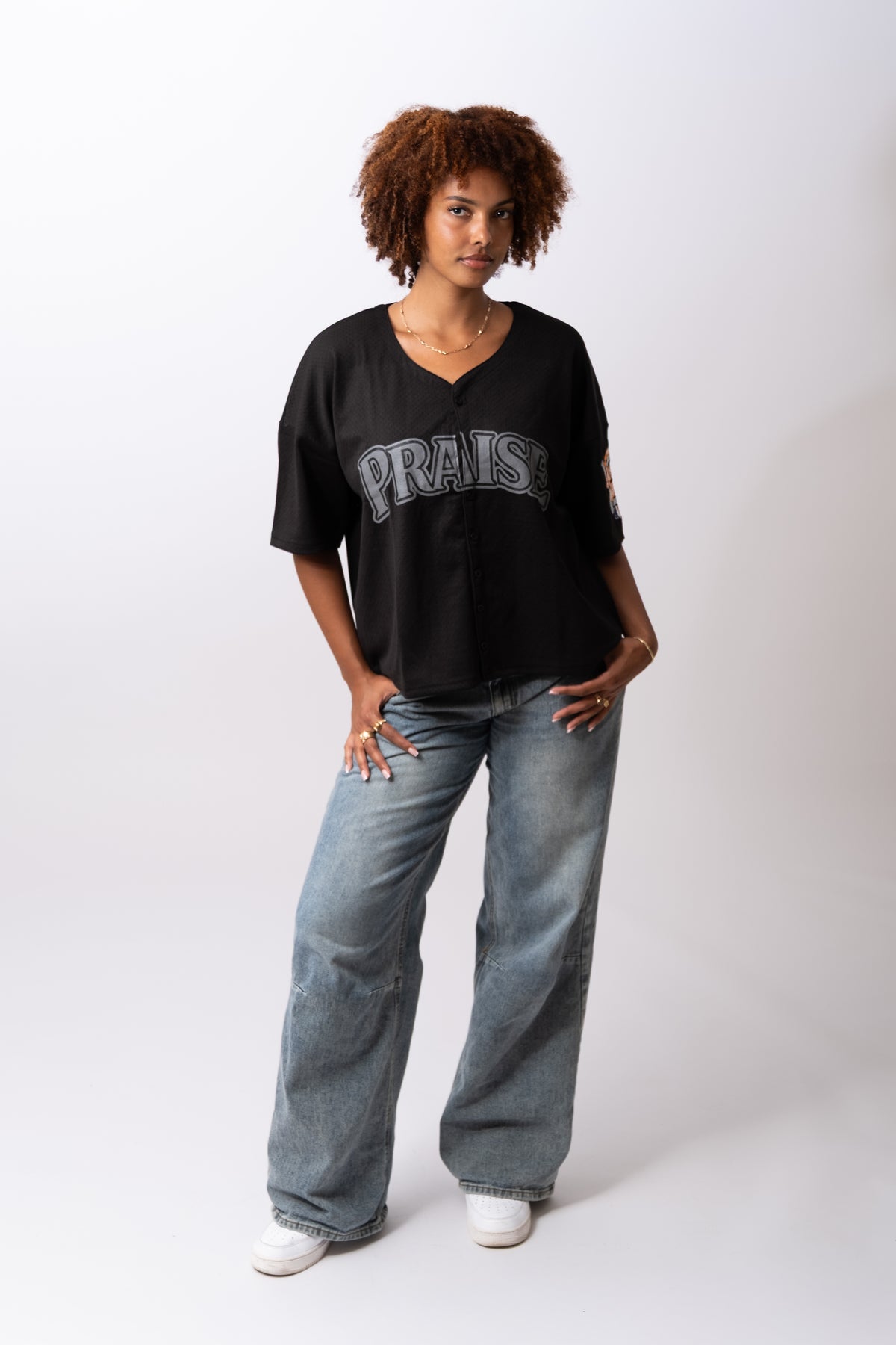 CRISTO 23 BUTTON BASEBALL JERSEY - Blackout