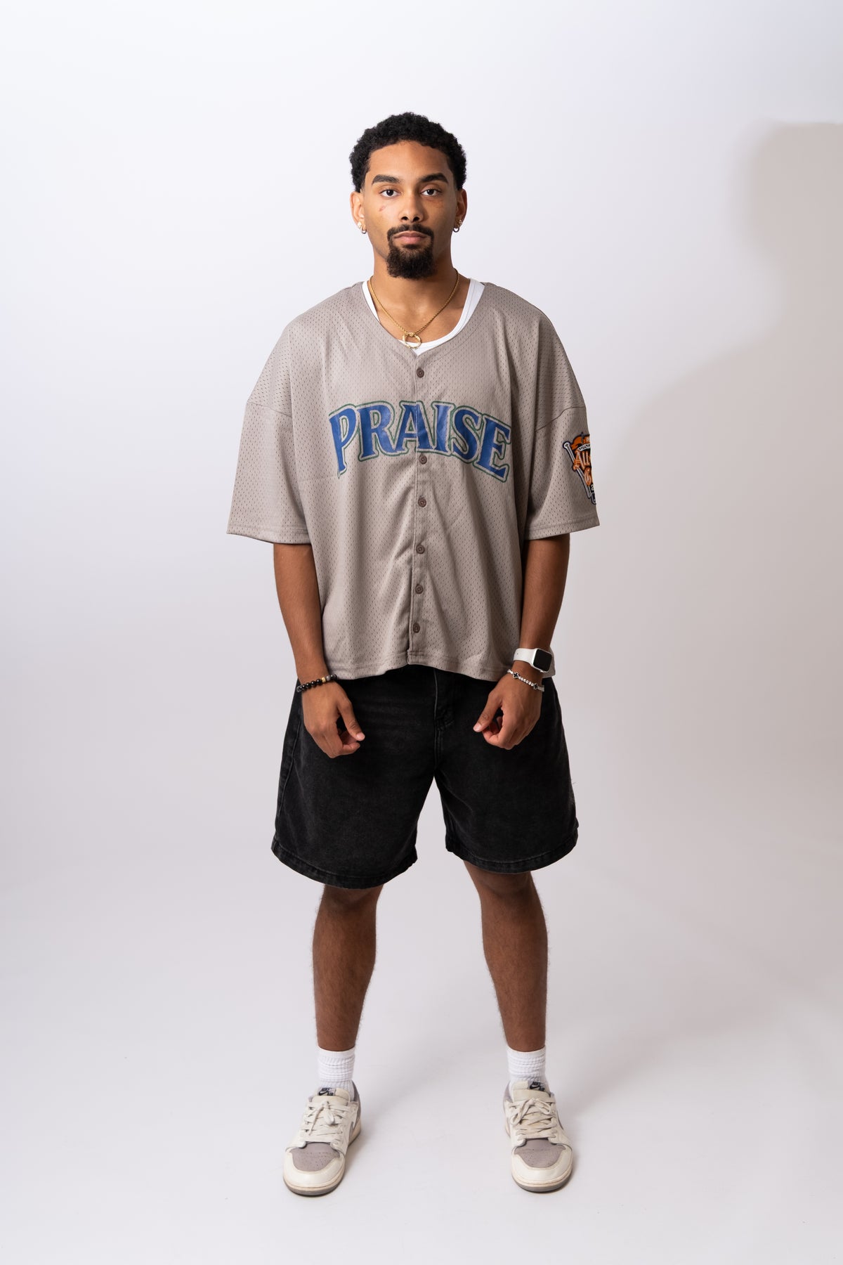 CRISTO 23 BUTTON BASEBALL JERSEY - Diamond Blue