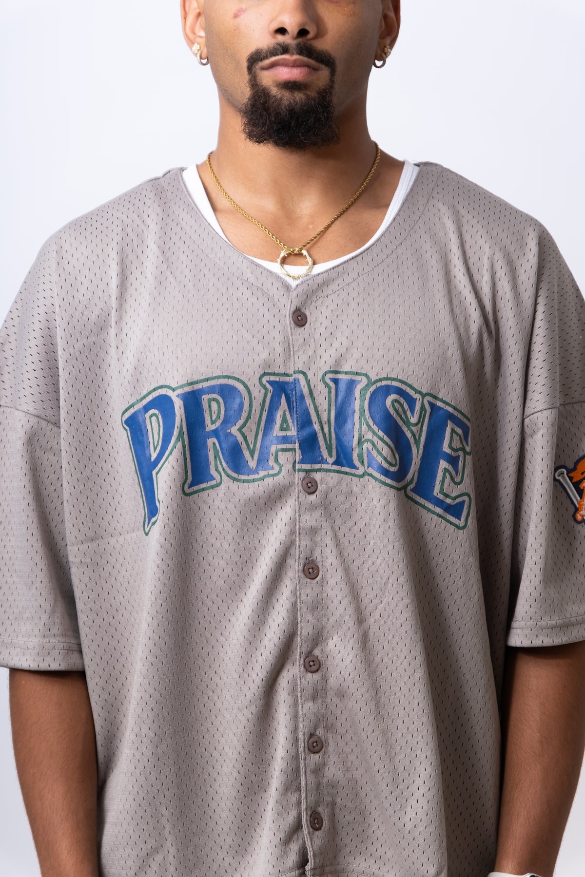 CRISTO 23 BUTTON BASEBALL JERSEY - Diamond Blue