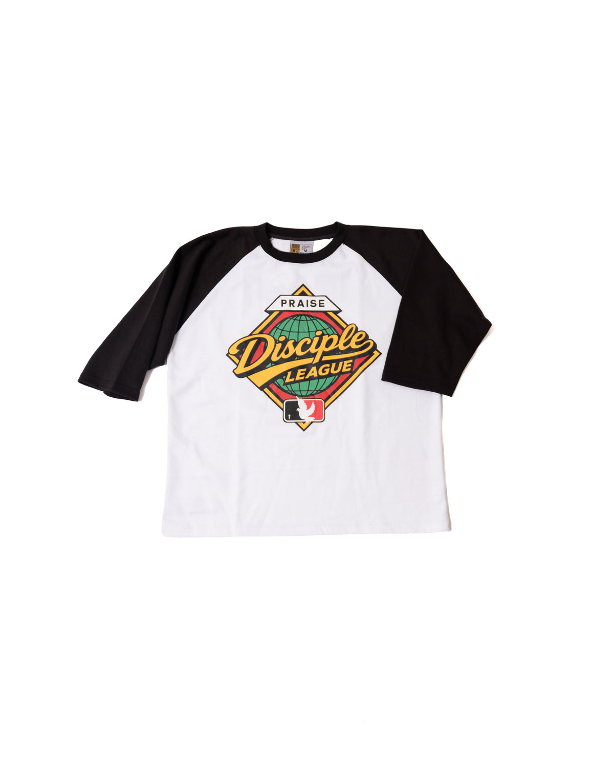 DISCIPLE LEAGUE 3/4 RAGLAN BASEBALL TEE - Black & White