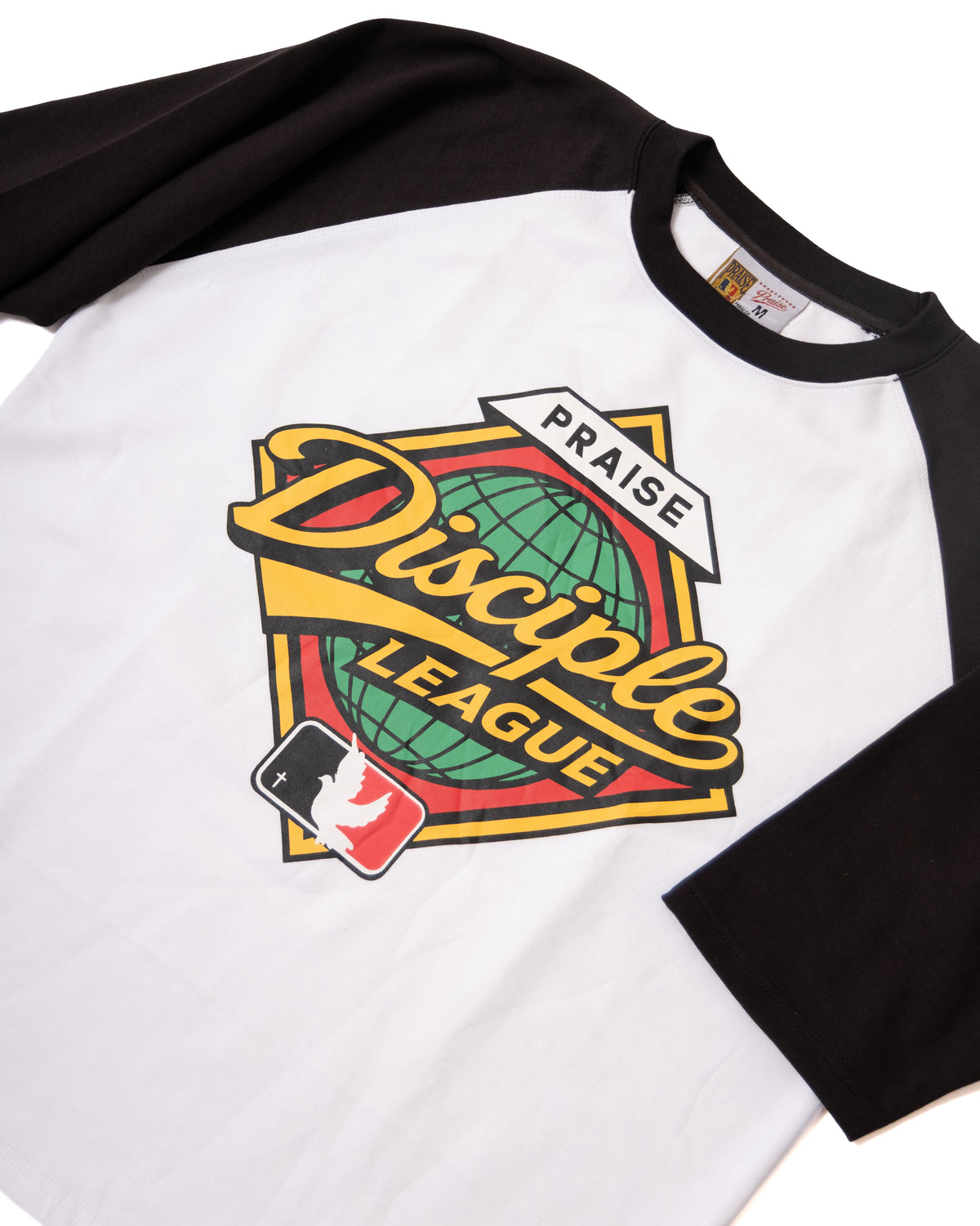 DISCIPLE LEAGUE 3/4 RAGLAN BASEBALL TEE - Black & White