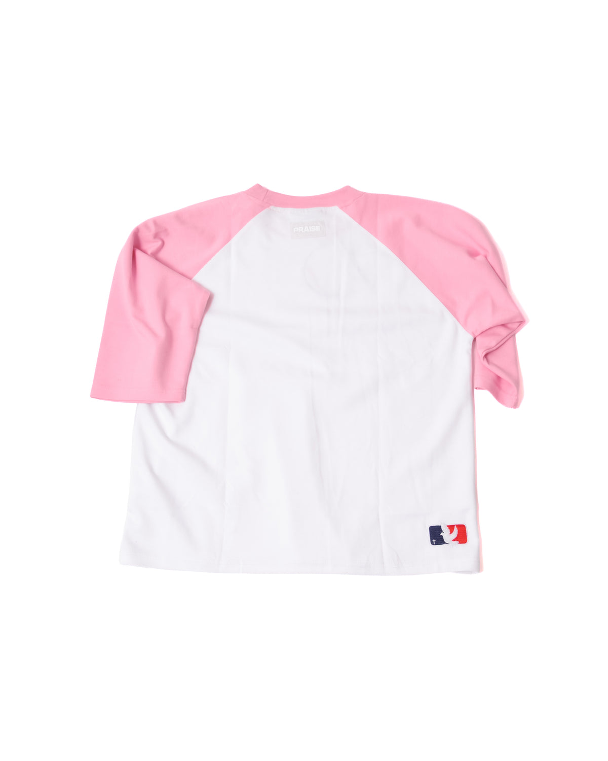 PRAISE 3/4 RAGLAN BASEBALL TEE - Pink & White