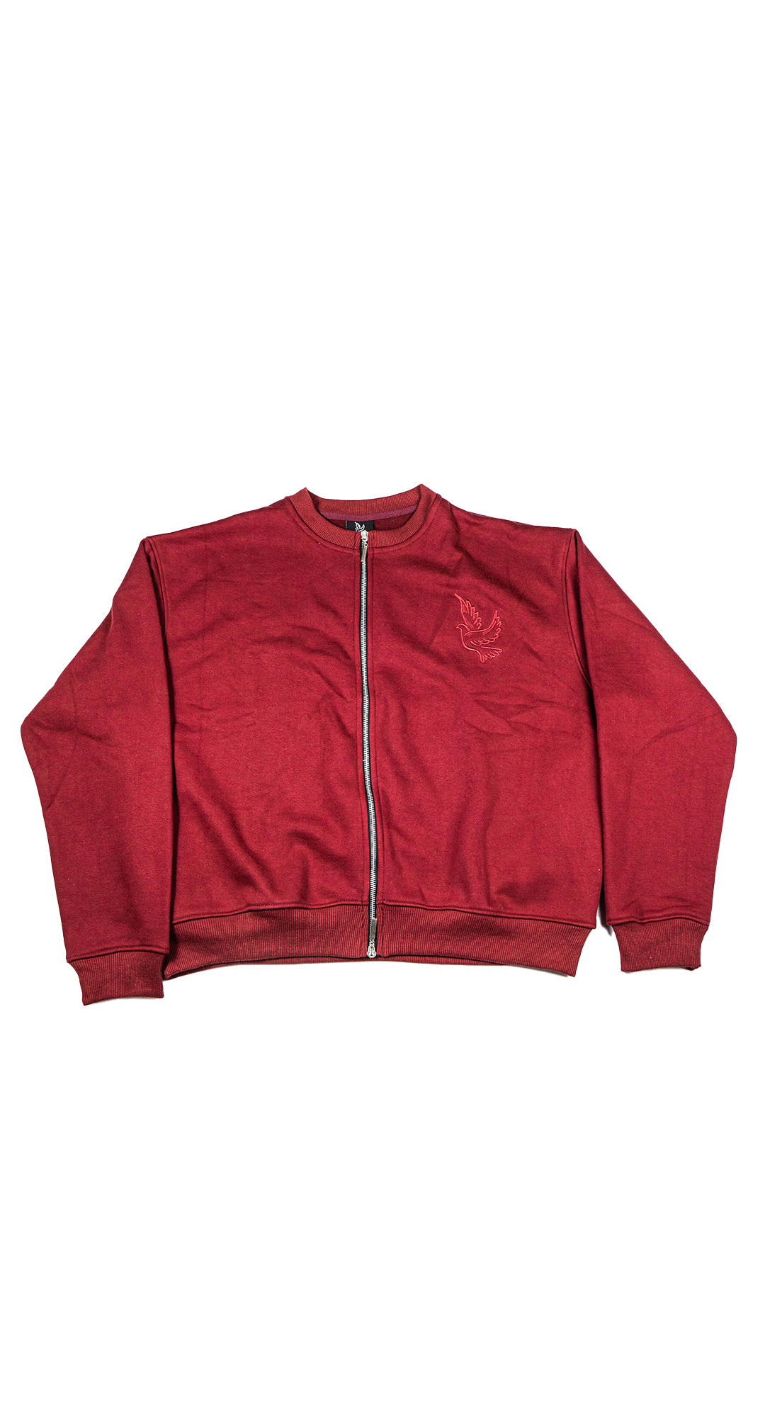 " Holy Ghost "  Zip Up Crew Neck - Burgundy