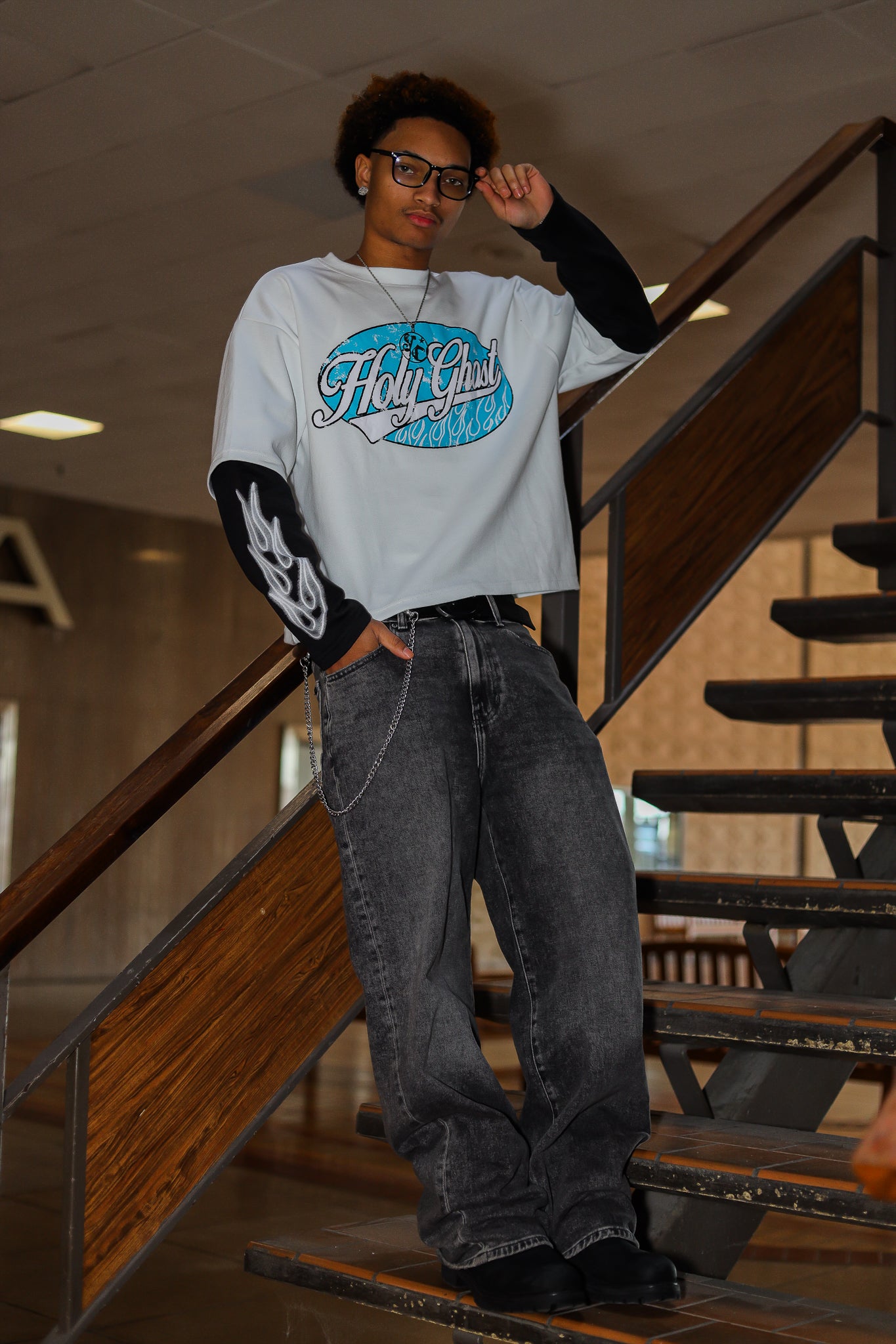 Holy Ghost Layered Tee – Blue