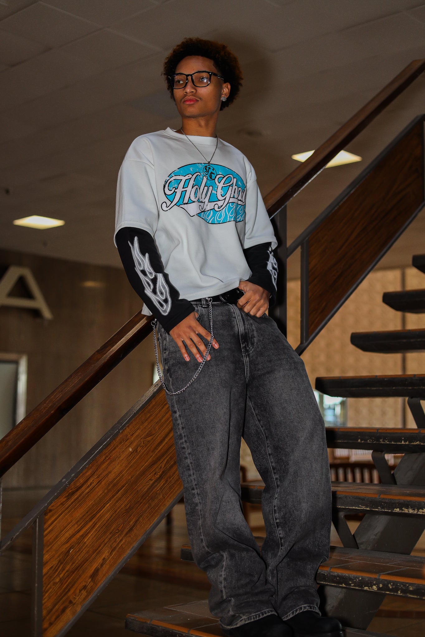 Holy Ghost Layered Tee – Blue