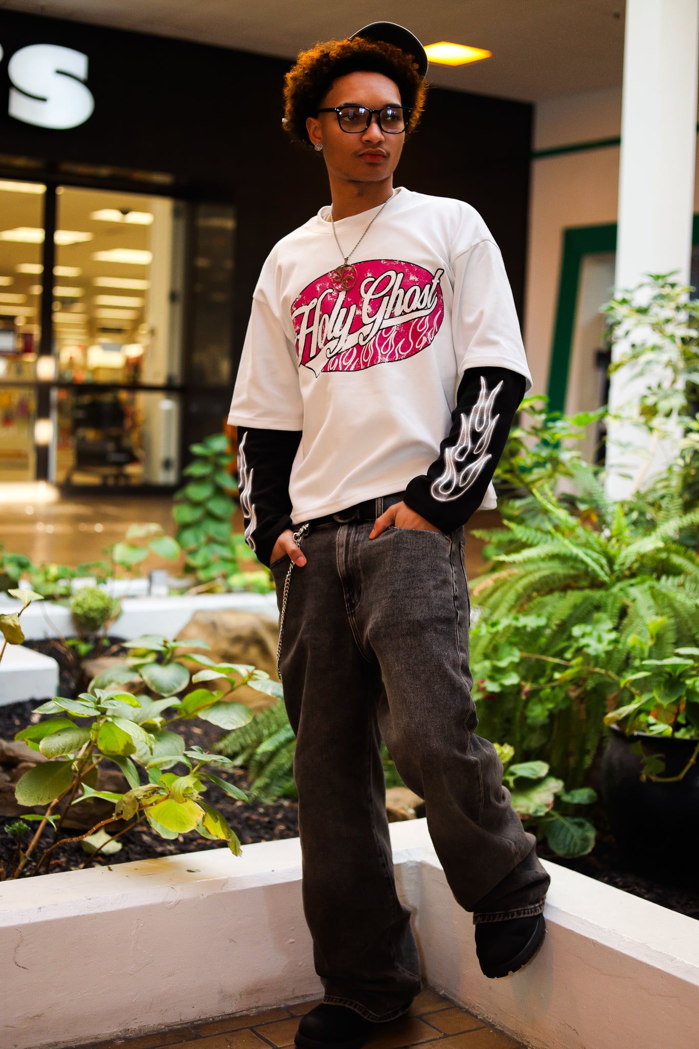 Holy Ghost Layered Tee – Pink