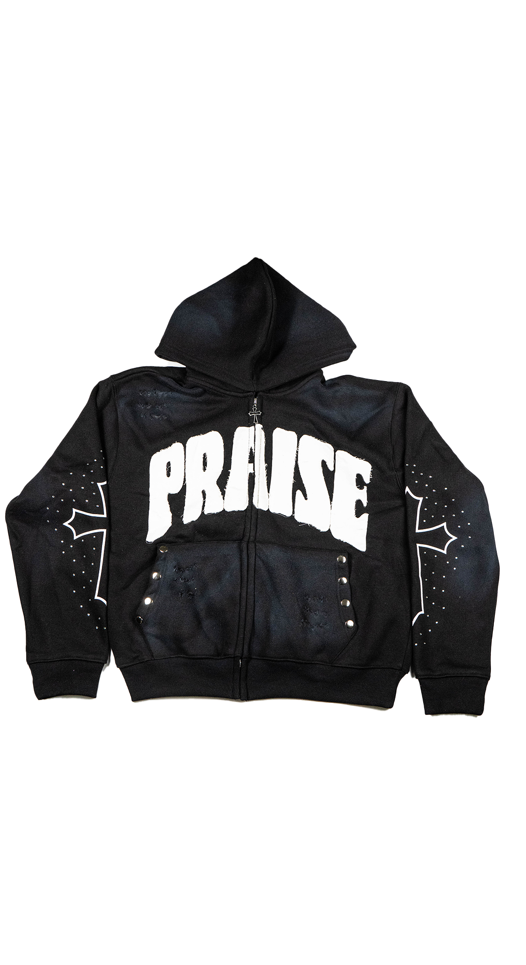 Praise Zip Up Hoodie – Black