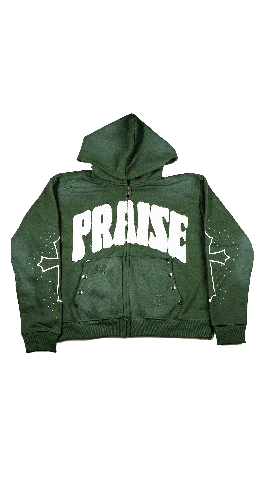 " Praise " Zip Up Hoodie – Hunter Green