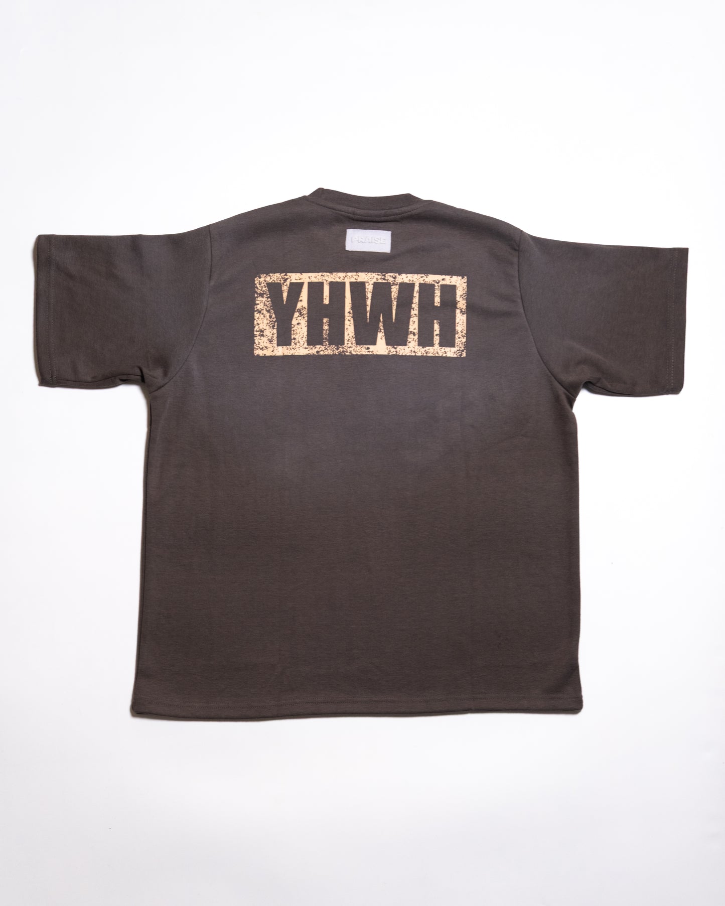 VEIL CROSS YHWH TEE – SAND | Premium Christian Streetwear by The Praise Brand