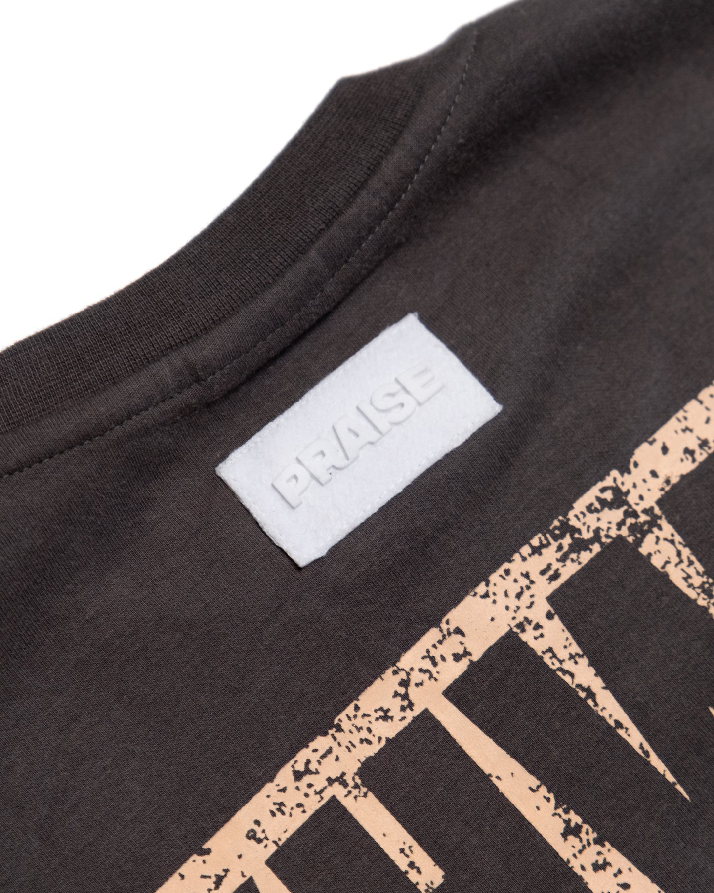 VEIL CROSS YHWH TEE – SAND | Premium Christian Streetwear by The Praise Brand